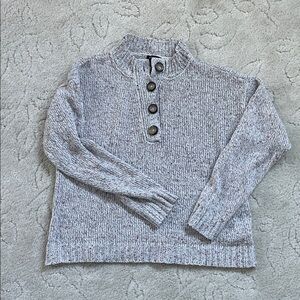Tribal Gray Button-Up Women's Sweater